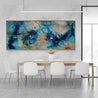 Oceans 240cm x 100cm Teal Cream Textured Abstract Painting (SOLD)-Abstract-Franko-[Franko]-[huge_art]-[Australia]-Franklin Art Studio