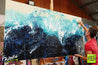 Oceans Jazz 190cm x 100cm Huge Blue Abstract Painting (SOLD)-Abstract-Franko-[franko_artist]-[Art]-[interior_design]-Franklin Art Studio