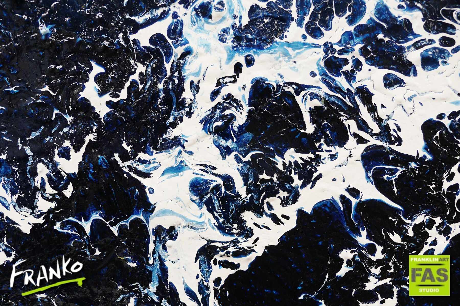 Oceans Lust 140cm x 100cm Blue Abstract Painting (SOLD)