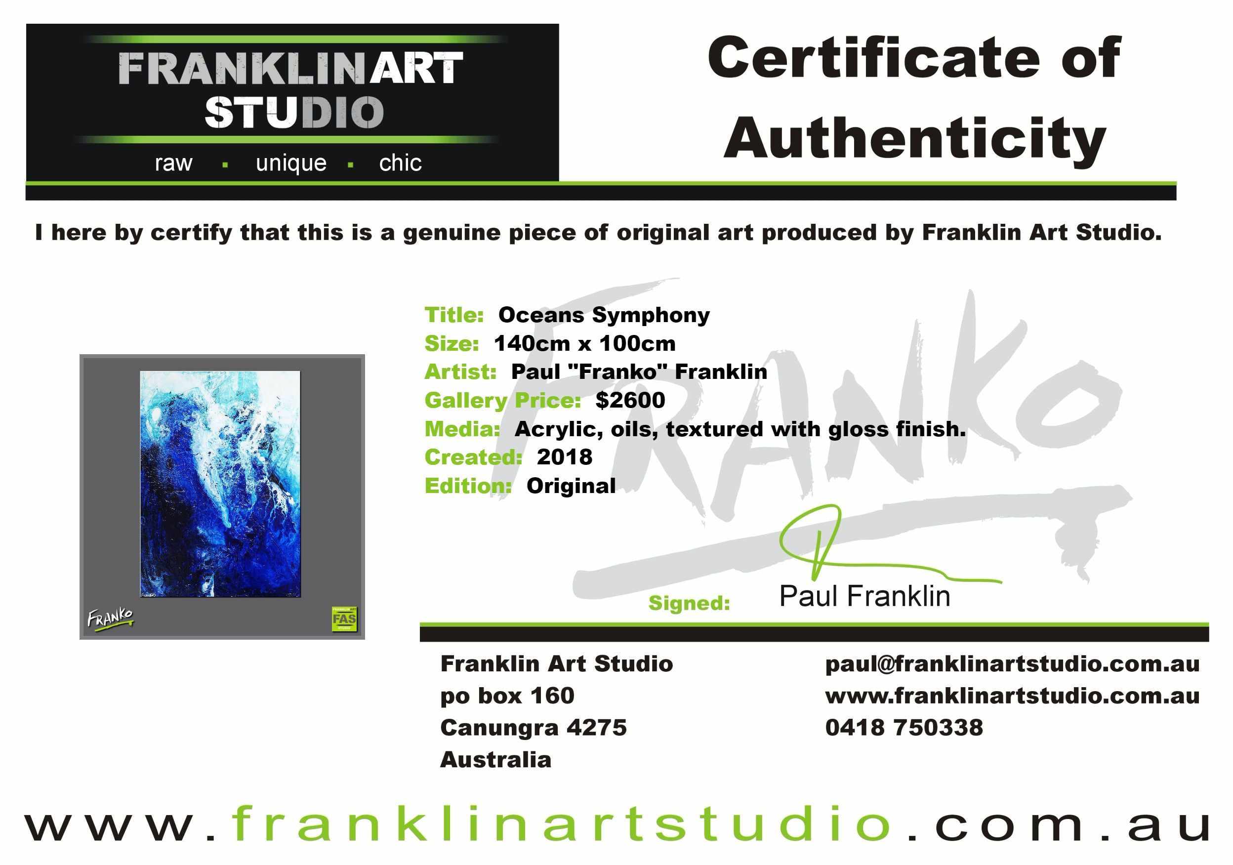 Oceans Symphony 140cm x 100cm Blue White Abstract Painting (SOLD)-Abstract-Franko-[franko_art]-[beautiful_Art]-[The_Block]-Franklin Art Studio