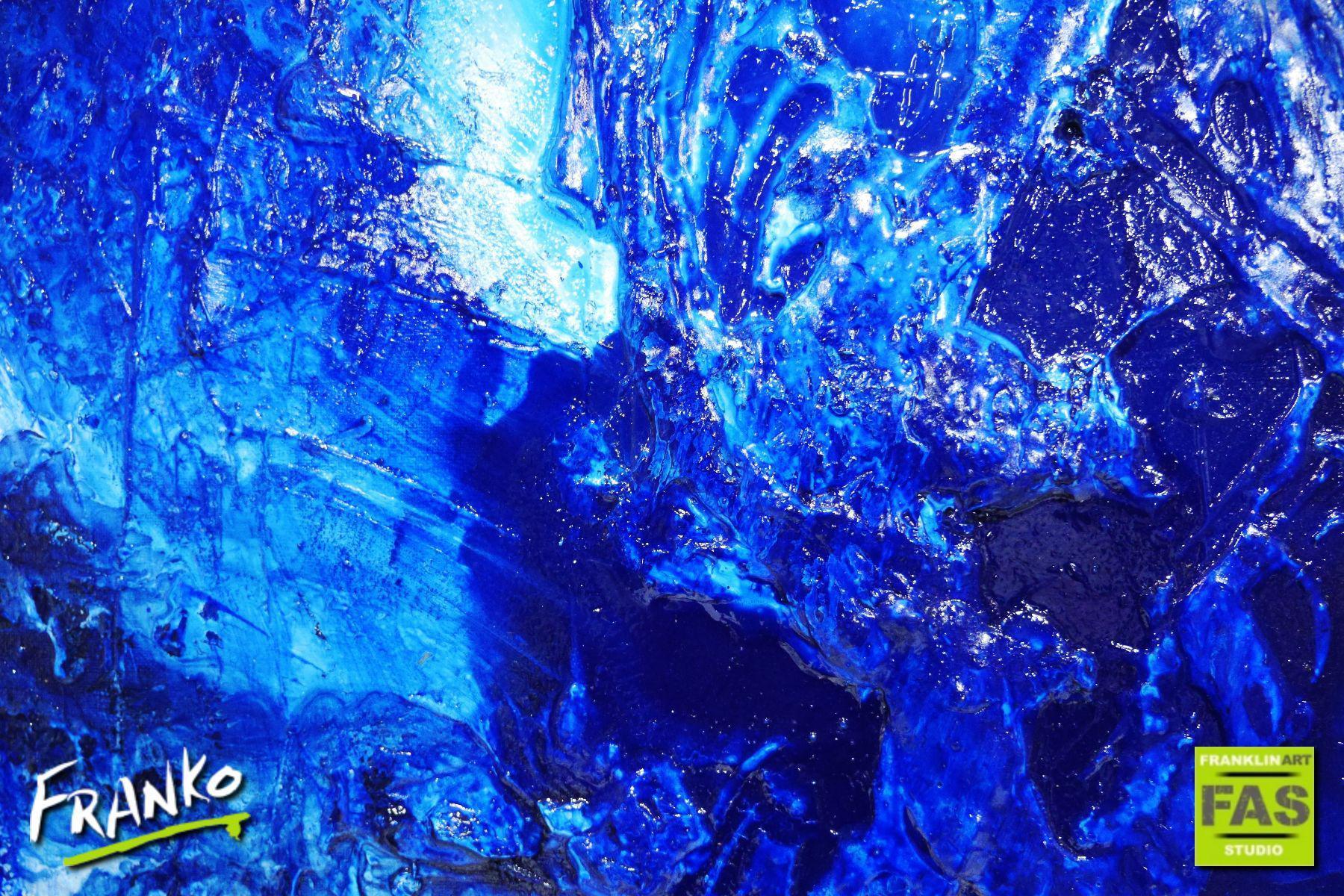 Oceans Symphony 140cm x 100cm Blue White Abstract Painting (SOLD)