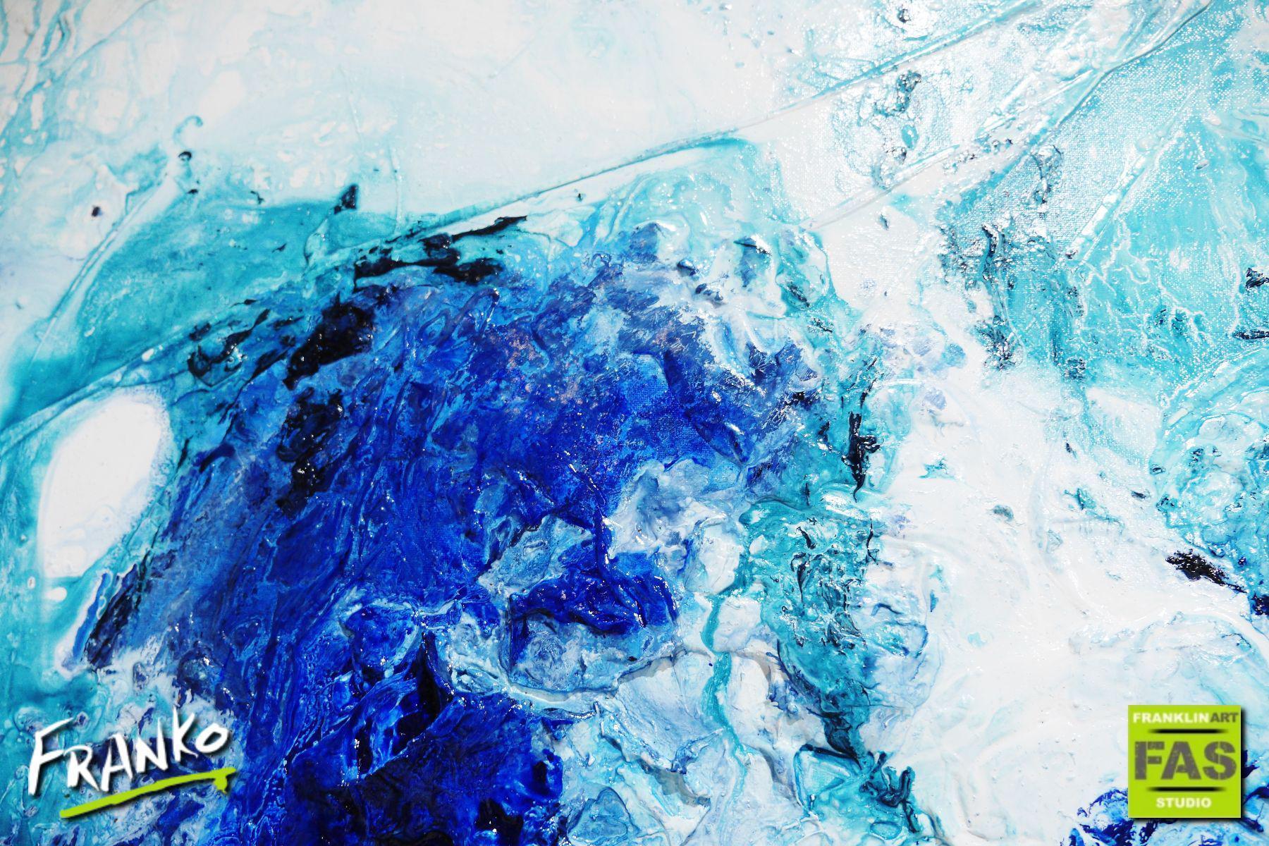 Oceans Symphony 140cm x 100cm Blue White Abstract Painting (SOLD)-Abstract-[Franko]-[Artist]-[Australia]-[Painting]-Franklin Art Studio