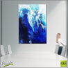 Oceans Symphony 140cm x 100cm Blue White Abstract Painting (SOLD)-Abstract-Franko-[huge]-[Australian]-[best Selling]-Franklin Art Studio