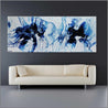 Opposing Midnights 200cm x 80cm Blue White Textured Abstract Painting (SOLD)-Abstract-Franko-[Franko]-[huge_art]-[Australia]-Franklin Art Studio