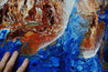 Opulent Blu 190cm x 100cm Blue White Brown Textured Abstract Painting (SOLD)-Abstract-Franko-[Franko]-[Australia_Art]-[Art_Lovers_Australia]-Franklin Art Studio