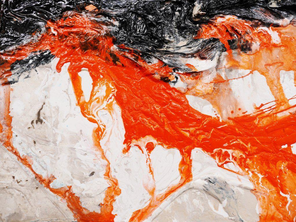 Orange And Blue Romance 240cm x 100cm Blue Orange Abstract Painting (SOLD)