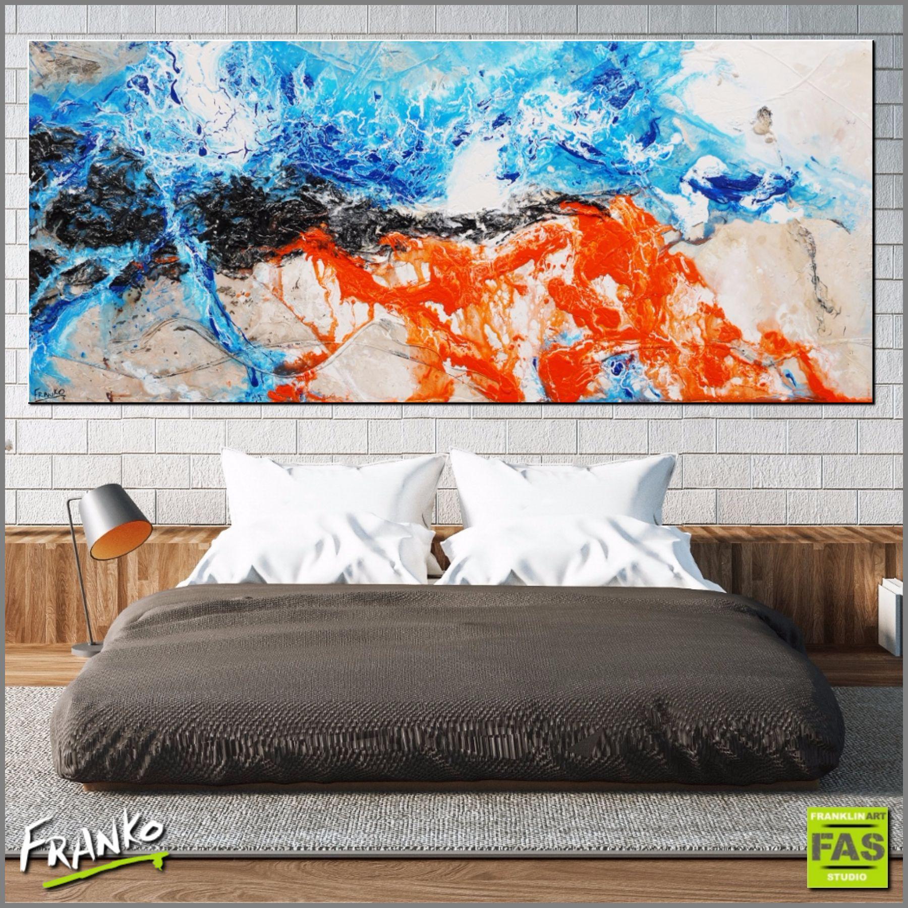 Orange And Blue Romance 240cm x 100cm Blue Orange Abstract Painting (SOLD)-abstract-Franko-[Franko]-[huge_art]-[Australia]-Franklin Art Studio