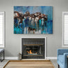 Organic Jade 140cm x 100cm Jade Blue Textured Abstract Painting (SOLD)-Abstract-[Franko Artist]-[Cheryl]-[Wendy]-[Gabriela]-Franklin Art Studio