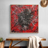 Orgasmic 120cm x 120cm Red Black White Textured Abstract Painting-Abstract-Franko-[Franko]-[huge_art]-[Australia]-Franklin Art Studio