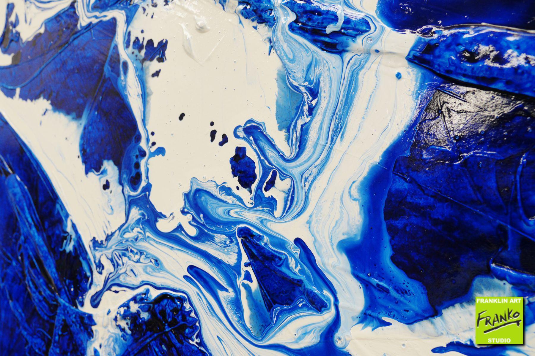Origins 140cm x 100cm White Blue Textured Abstract Painting (SOLD)