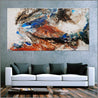 Outback Oasis 190cm x 100cm White Orange Blue Textured Abstract Painting (SOLD)-Abstract-Franko-[Franko]-[huge_art]-[Australia]-Franklin Art Studio