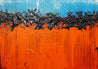 Outback Tango 140cm x 100cm Blue Orange Textured Abstract Painting (SOLD)-Abstract-[Franko ]-[Gallery]-[popular]-[Australia]-Franklin Art Studio