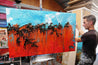 Outback Vibes 160cm x 100cm Orange Blue Textured Abstract Painting (SOLD)-Abstract-Franko-[franko_artist]-[Art]-[interior_design]-Franklin Art Studio