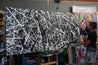Overload 240cm x 120cm White Black Textured Abstract Painting (SOLD)-Abstract-Franko-[franko_artist]-[Art]-[interior_design]-Franklin Art Studio