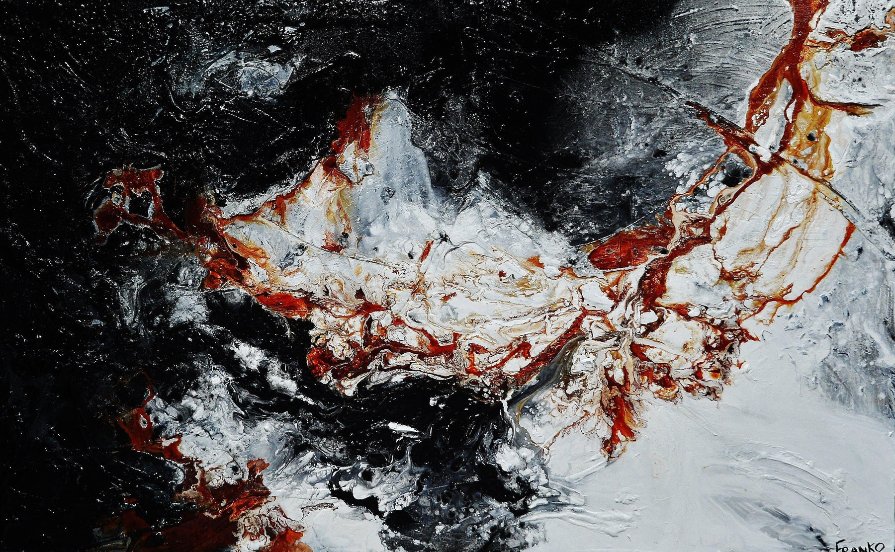 Oxide 160cm x 100cm White Brown Black Textured Abstract Painting (SOLD)-Abstract-Franko-[Franko]-[Australia_Art]-[Art_Lovers_Australia]-Franklin Art Studio