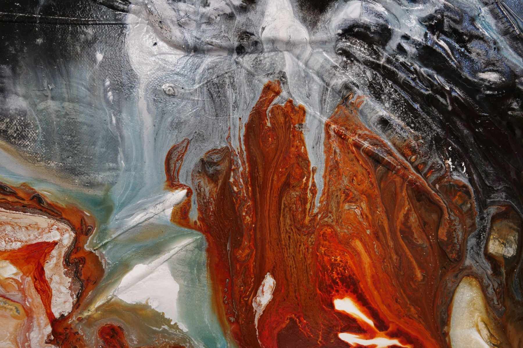 Oxide Coast 200cm x 120cm Black White Oxide Textured Abstract Painting (SOLD)-Abstract-[Franko]-[Artist]-[Australia]-[Painting]-Franklin Art Studio