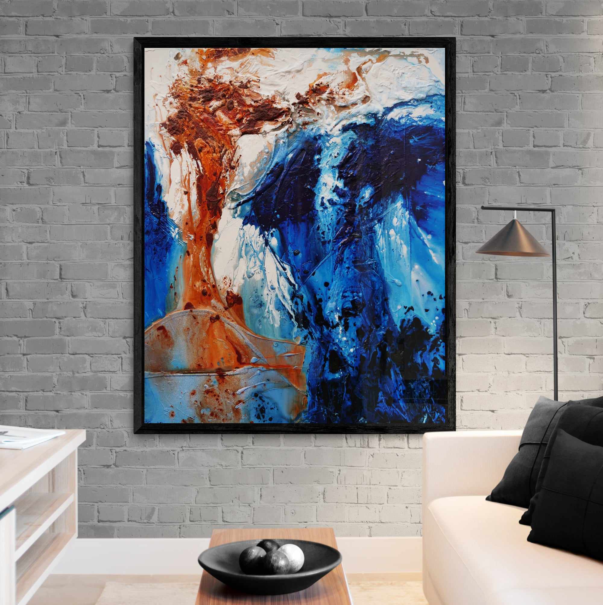 Oxide Landscape 120cm x 150cm Blue Oxide Textured Abstract Painting (SOLD)