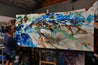 Oxide Nature 270cm x 120cm Blue Cream Oxide Textured Abstract Painting (SOLD)-Abstract-Franklin Art Studio-[franko_art]-[beautiful_Art]-[The_Block]-Franklin Art Studio