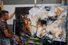 Oxide Noir 160cm x 100cm Black Rusts White Grey Textured Abstract Painting (SOLD)-Abstract-Franko-[franko_artist]-[Art]-[interior_design]-Franklin Art Studio