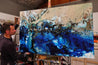 Oyster Cove 160cm x 100cm Blue Cream Textured Abstract Painting (SOLD)-Abstract-Franko-[franko_artist]-[Art]-[interior_design]-Franklin Art Studio