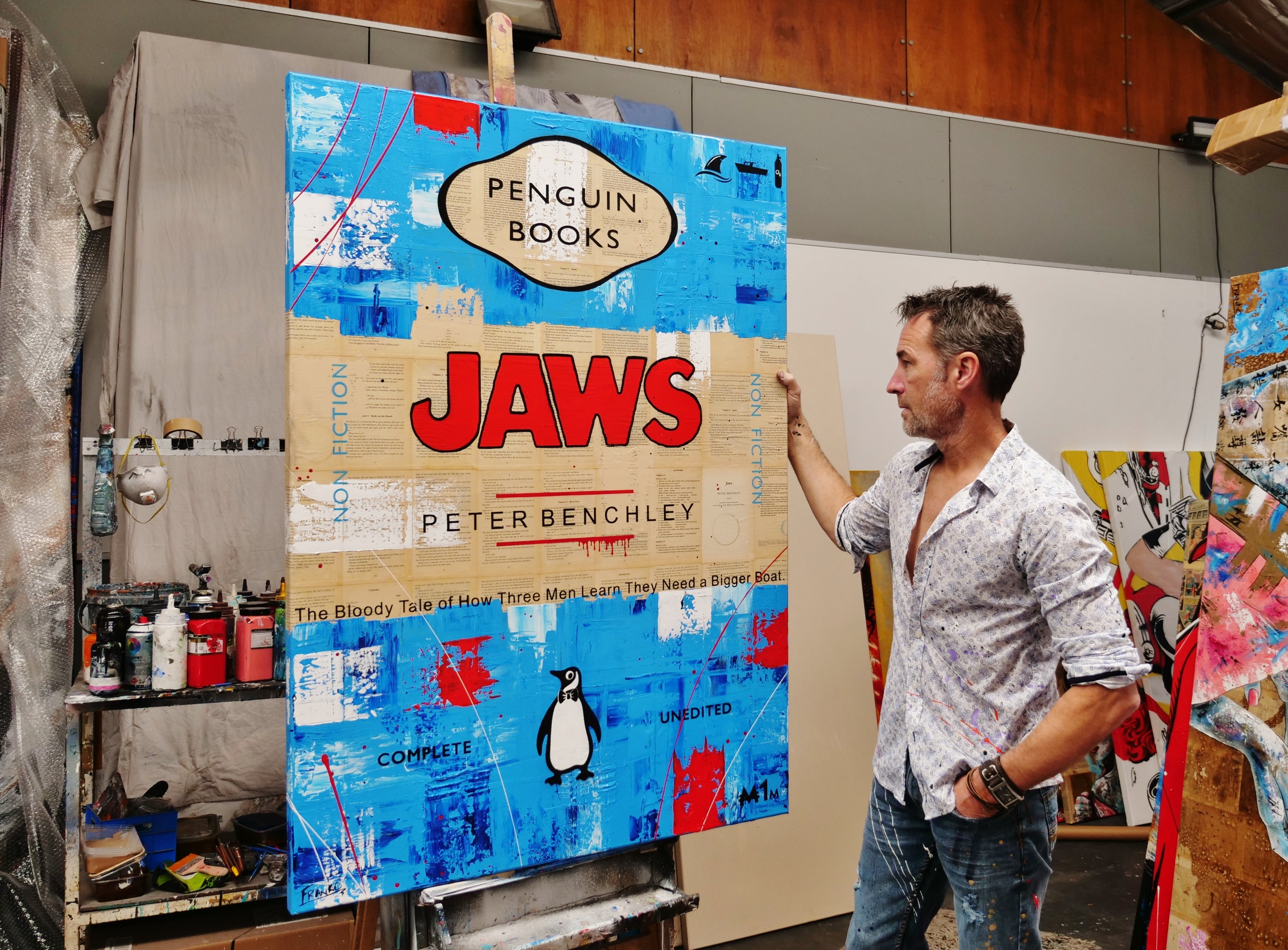 Jaws 140cm x 100cm Urban Pop Book Club Painting (SOLD)