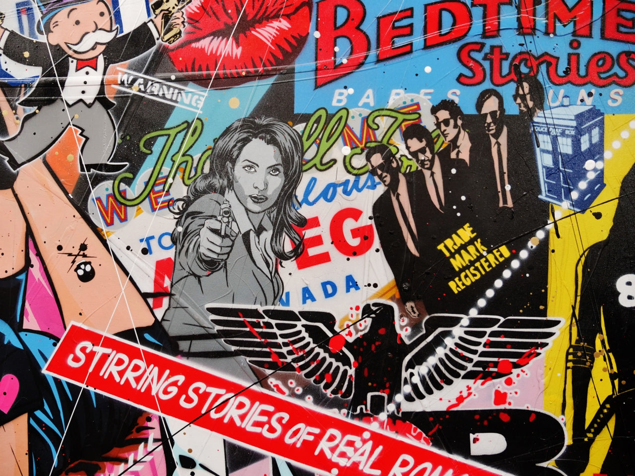 Tarantino Time 190cm x 100cm Django Pulp Fiction Textured Urban Pop Art Painting (SOLD)