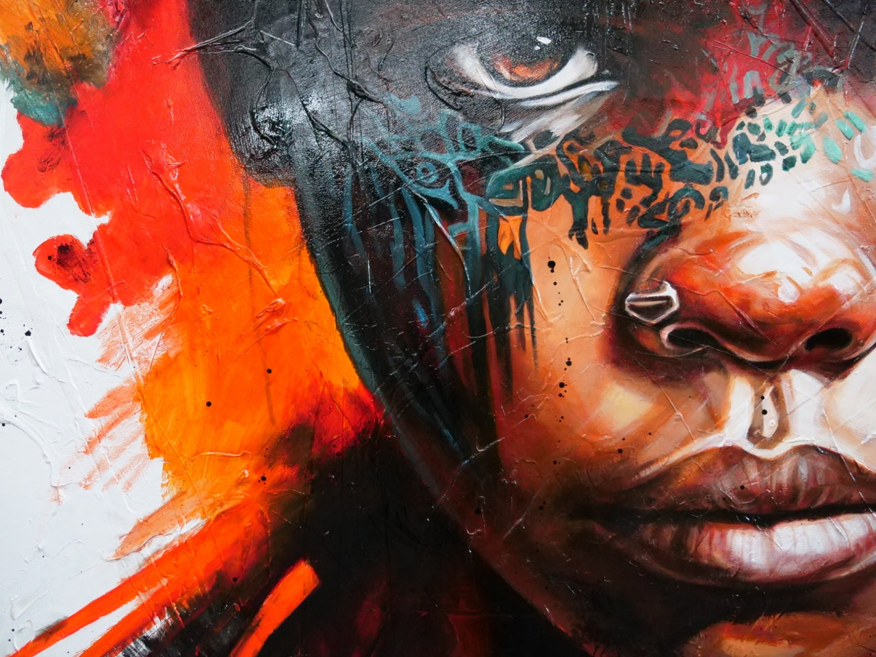 Warrior 200cm x 120cm Brave and Beautiful Abstract Framed Textured Painting (SOLD)