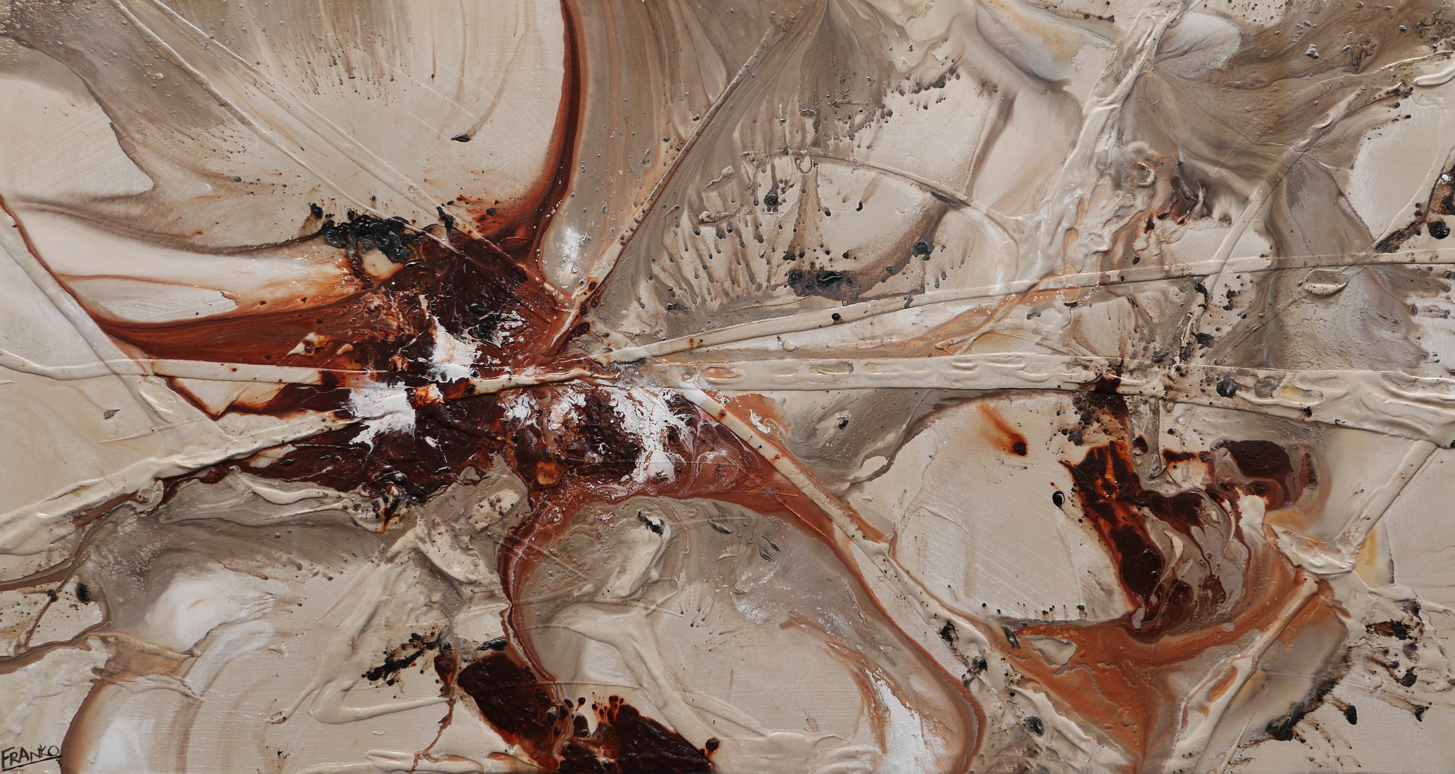 The Almond Principle 190cm x 100cm Malt Rusts Browns Textured Abstract Painting (SOLD)-Abstract-[Franko ]-[Gallery]-[popular]-[Australia]-Franklin Art Studio