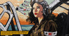 The Enemy Fleet ... 190cm x 100cm Woman War Textured Urban Pop Art Painting (SOLD)-Urban Pop Art-[Franko]-[Australian Artist]-[Large]-[Popular]-Franklin Art Studio
