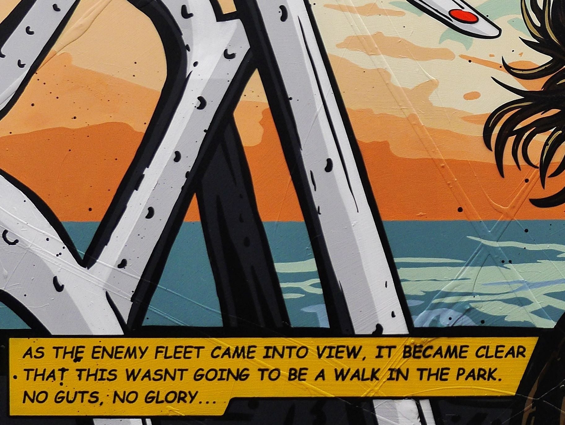 The Enemy Fleet ... 190cm x 100cm Woman War Textured Urban Pop Art Painting (SOLD)