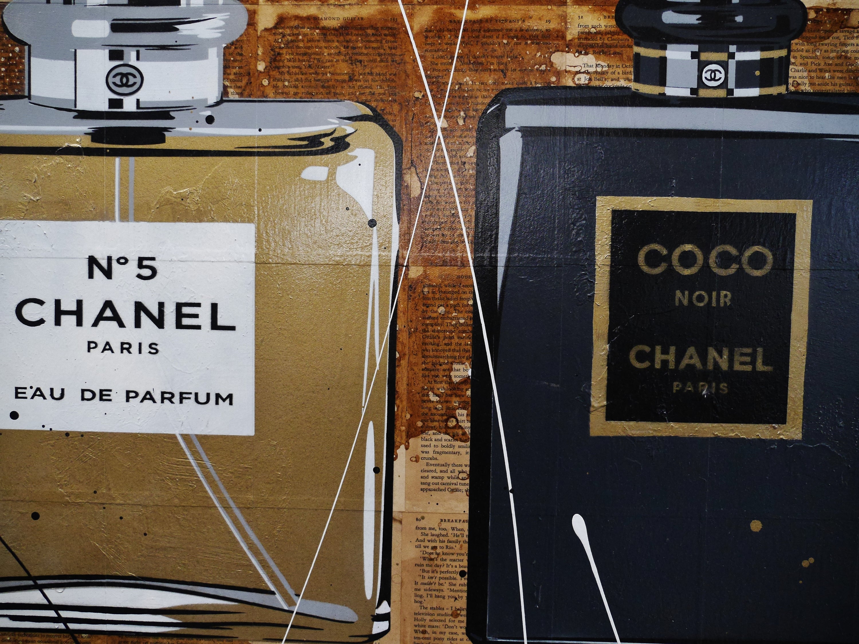 Fragrances 160cm x 60cm Chanel Perfume Bottles Urban Pop Book Club Painting (SOLD)