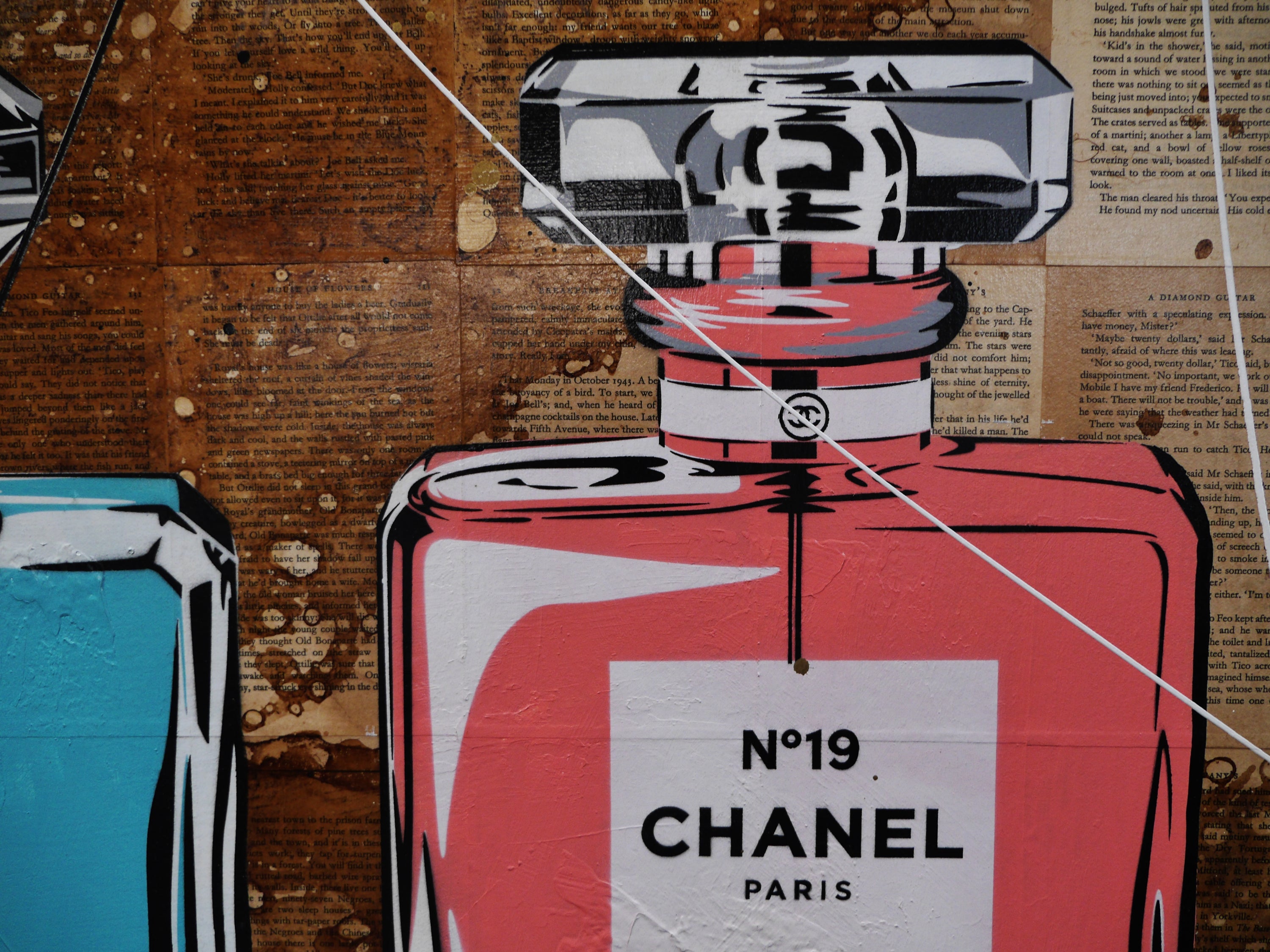 Fragrances 160cm x 60cm Chanel Perfume Bottles Urban Pop Book Club Painting (SOLD)