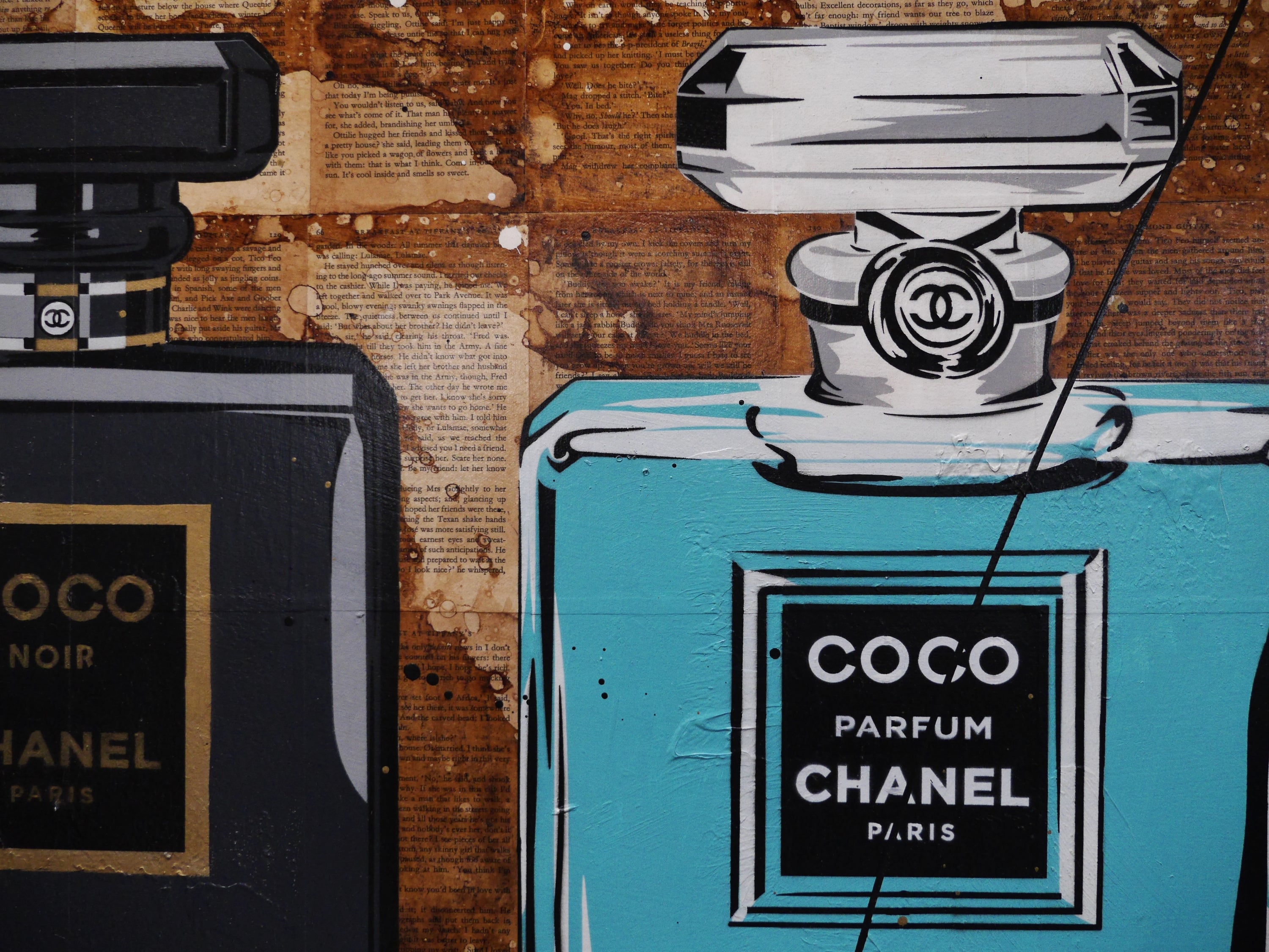 Fragrances 160cm x 60cm Chanel Perfume Bottles Urban Pop Book Club Painting (SOLD)