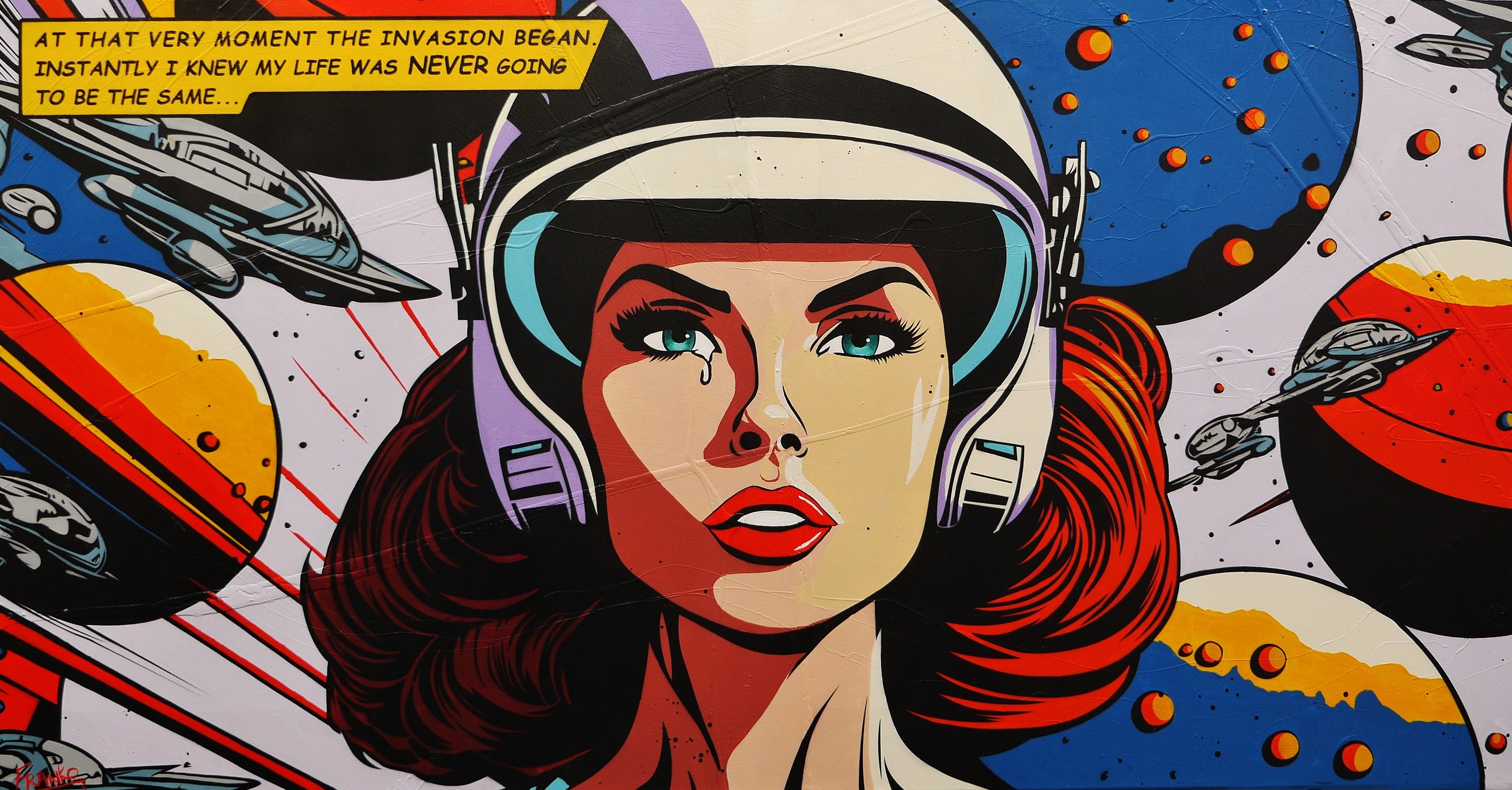 Instantly ... 190cm x 100cm Space Cadet Textured Urban Pop Art Painting (SOLD)