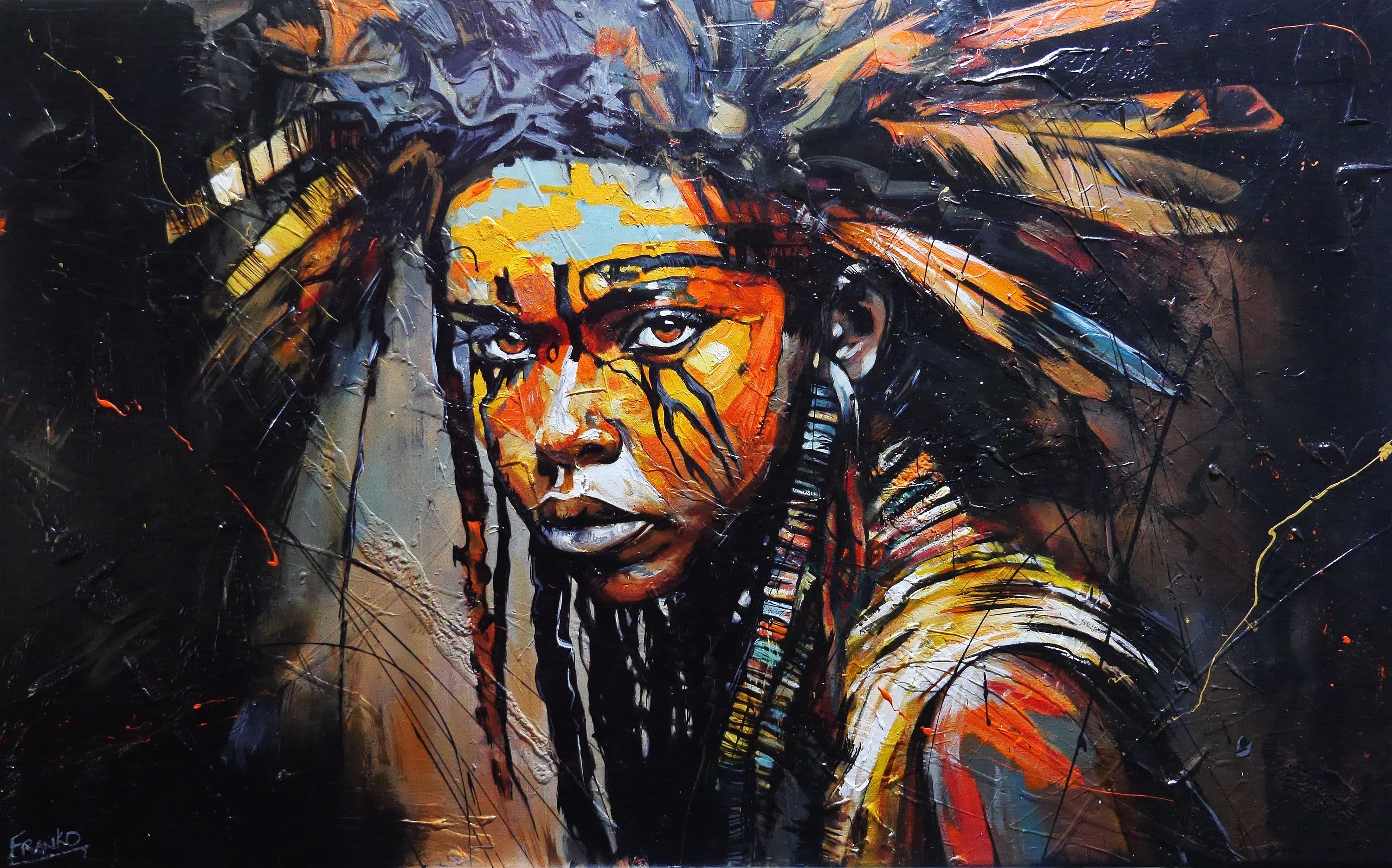 Ochre Warrior 160cm x 100cm Brave and Beautiful Abstract Framed Textured Painting