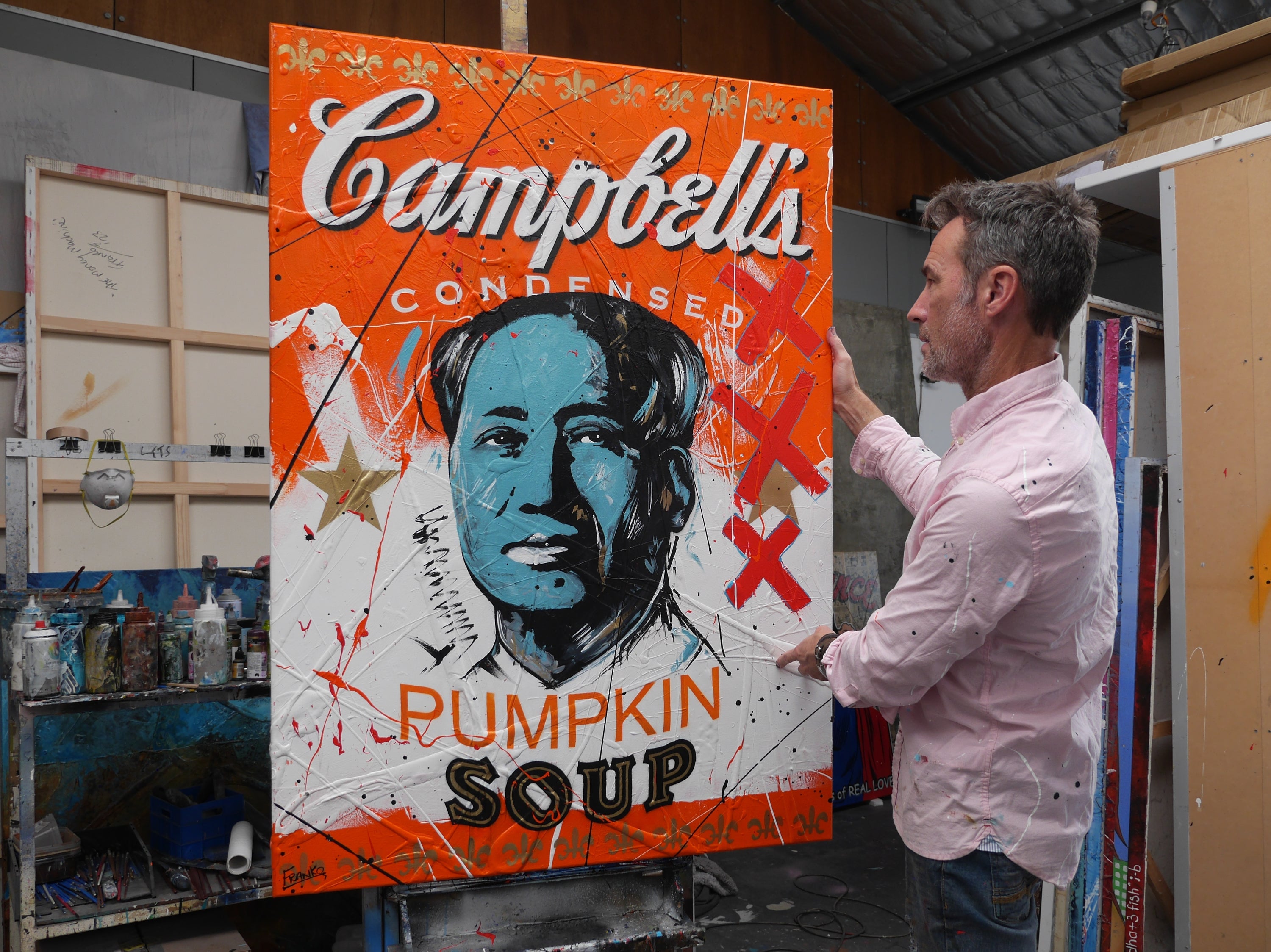 Pumpkin Mao 140cm x 100cm Campbell's Soup Textured Urban Pop Art Painting (SOLD)