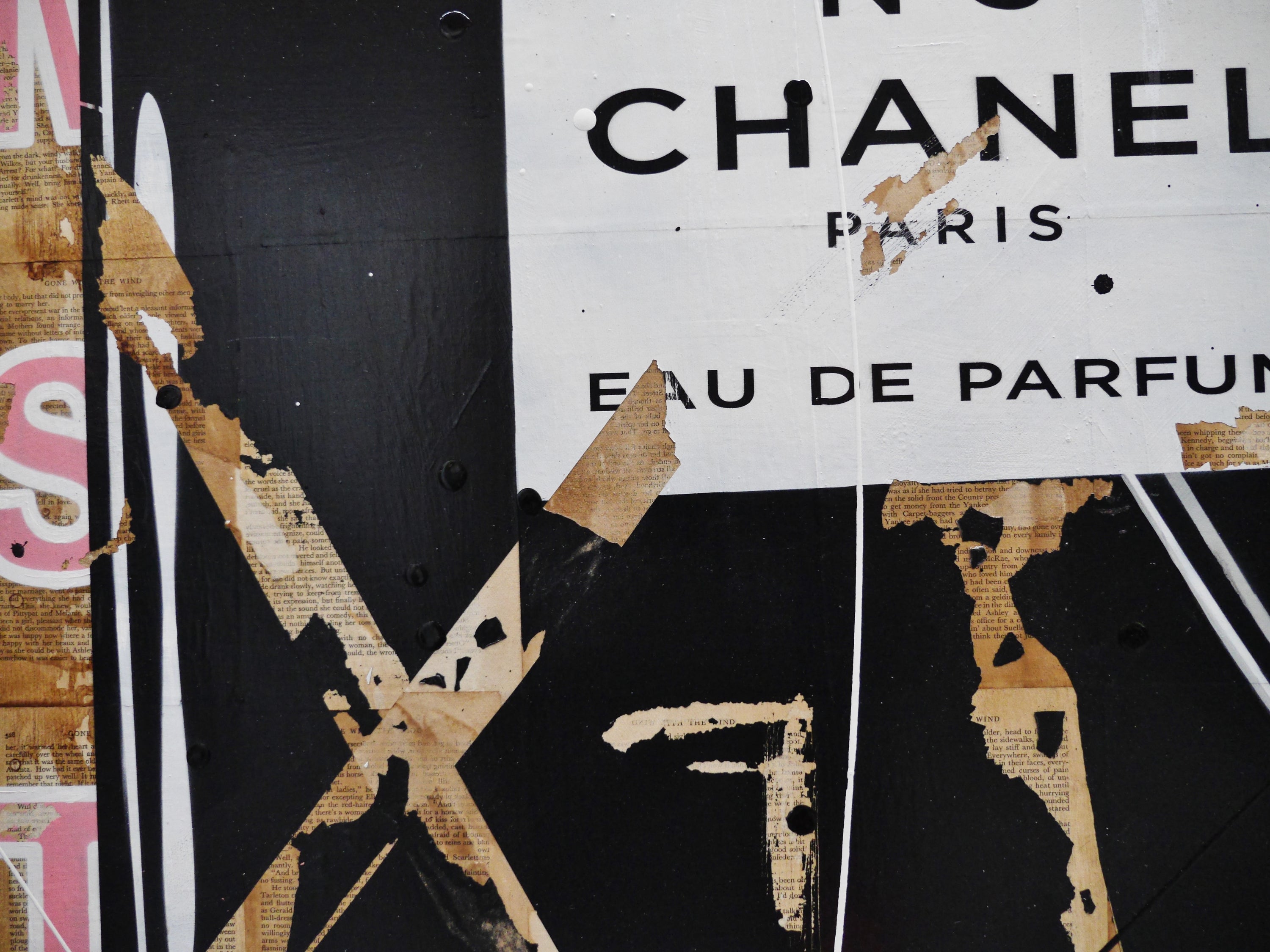 Ripped Fragrances 140cm x 100cm Chanel Perfume Bottle Urban Pop Book Club Painting (SOLD)