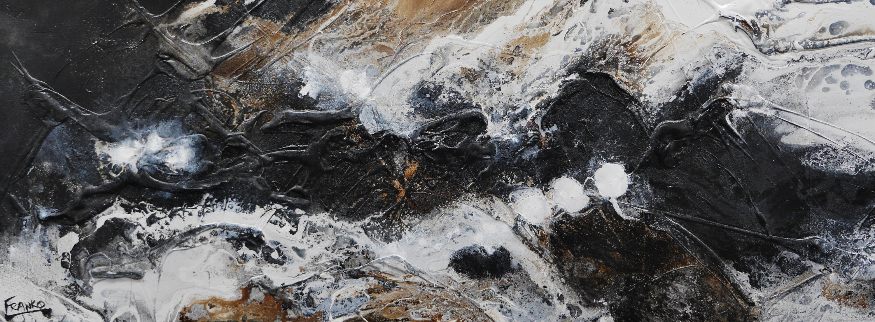 Distant Blaq 160cm x 60cm Black Rust Textured Abstract Painting (SOLD)