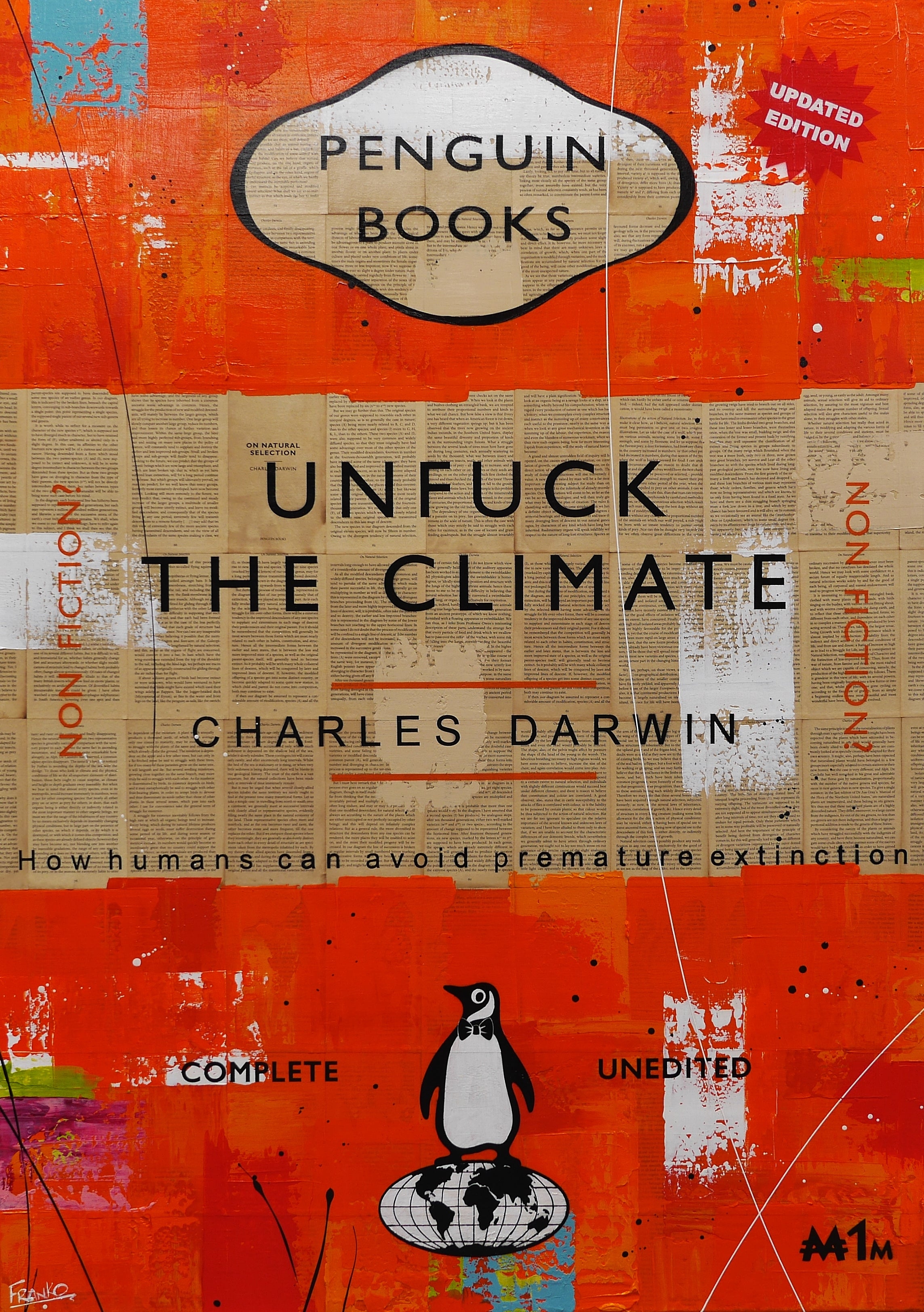 The Changing Climate 140cm x 100cm Urban Pop Book Club Painting (SOLD)-book club-[Franko ]-[Gallery]-[popular]-[Australia]-Franklin Art Studio
