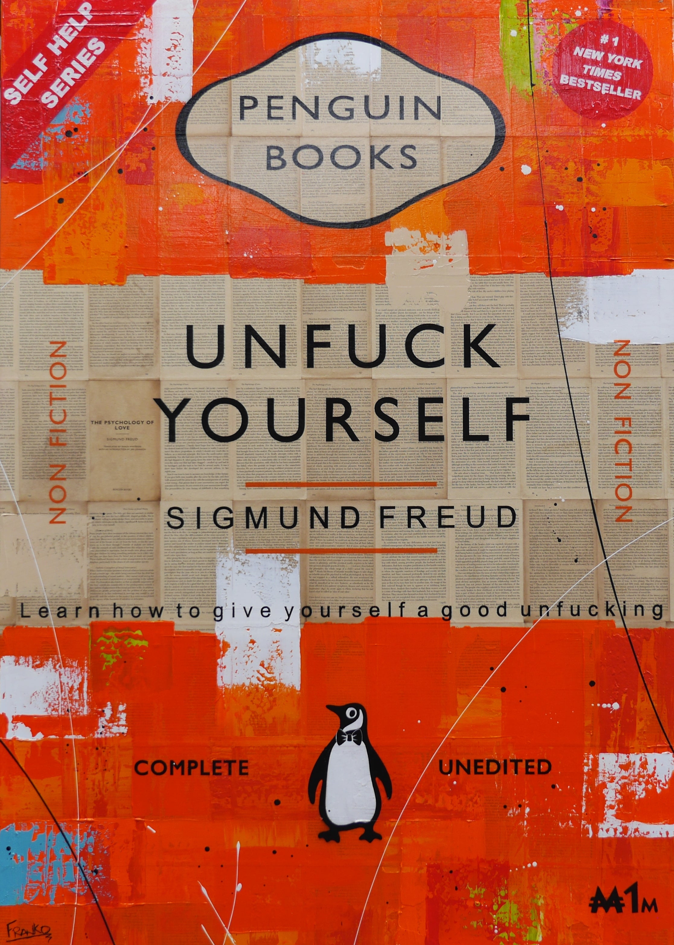 Completely Unfucked 140cm x 100cm Unfuck Yourself Urban Pop Book Club Painting (SOLD)