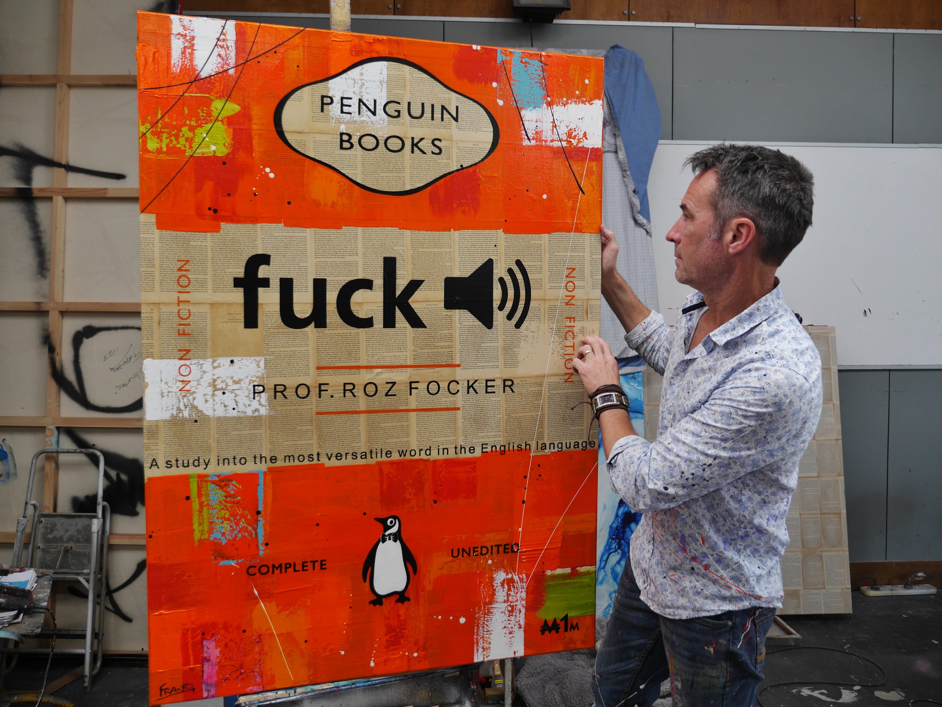 That Word 140cm x 100cm Fuck Urban Pop Book Club Painting