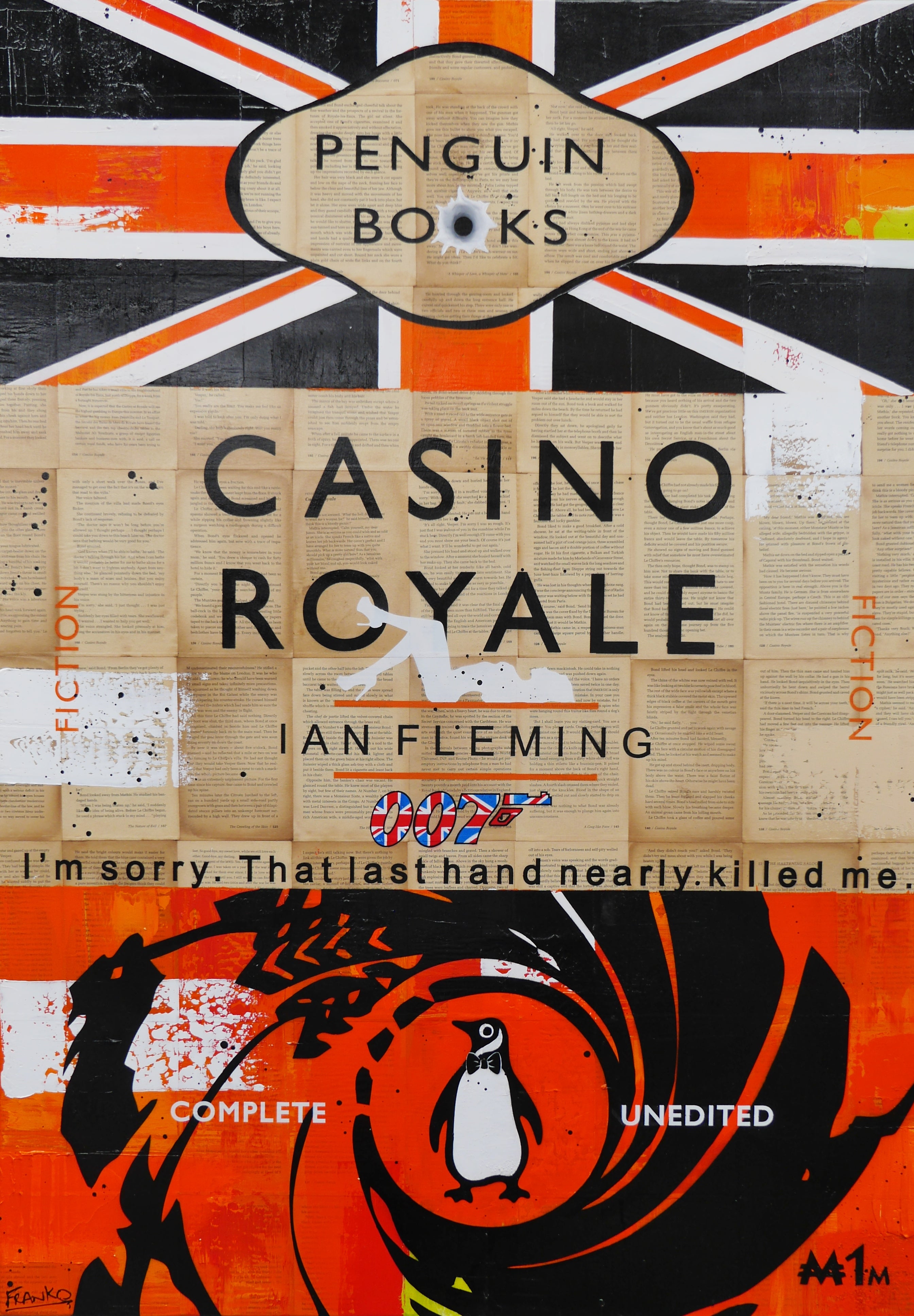 Royale 140cm x 100cm James Bond Urban Pop Book Club Painting (SOLD)