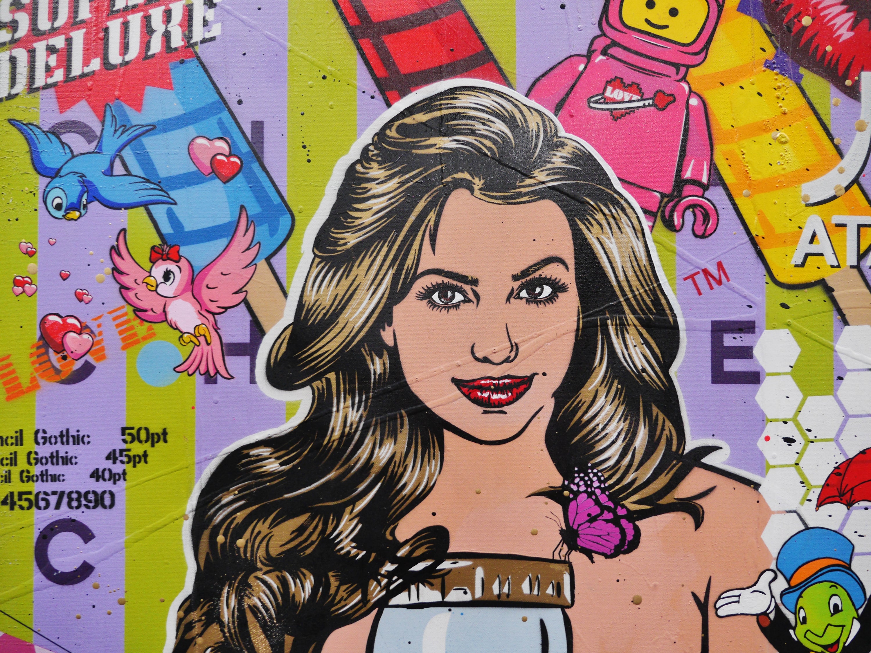 Believe it! 200cm x 80cm Nude Coke Bottle Textured Urban Pop Art Painting (SOLD)