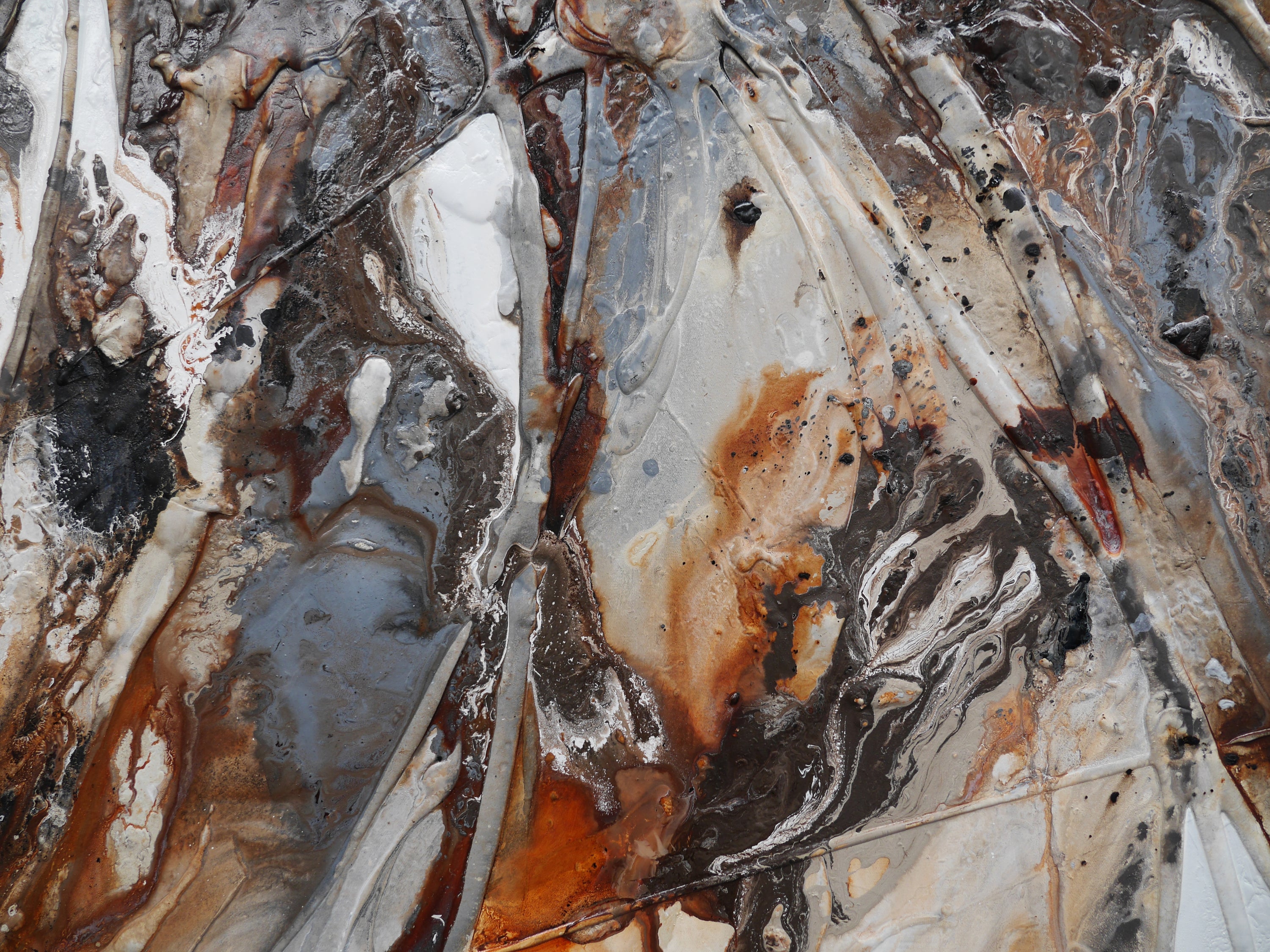 Nara Rust 150cm x 150cm White Oxide Textured Abstract Painting (SOLD)