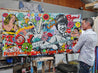 Rogue Bruce 190cm x 100cm Bruce Lee Textured Urban Pop Art Painting (SOLD)-Urban Pop Art-[Franko Artist]-[Gold Coast]-[Brisbane]-[Huge]-Franklin Art Studio