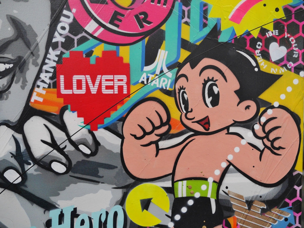 Rogue Bruce 190cm x 100cm Bruce Lee Textured Urban Pop Art Painting (SOLD)