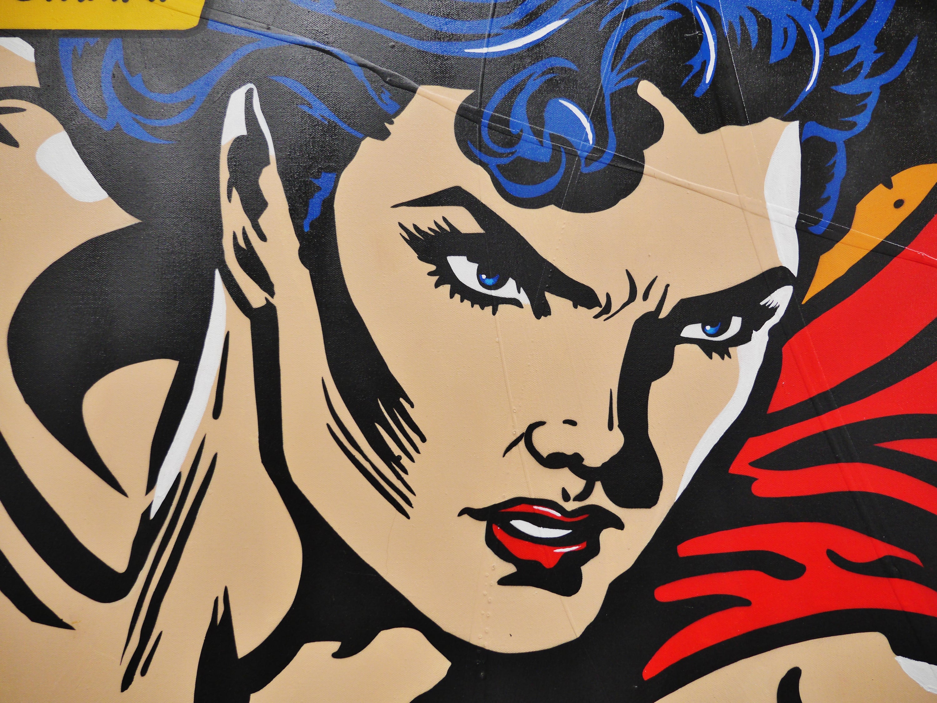 Superwoman 160cm x 100cm Comic Woman Textured Urban Pop Art Painting