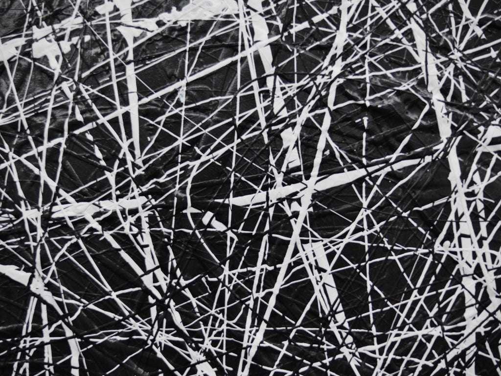 Brainiac 120cm x 120cm Black White Textured Abstract Painting (SOLD)