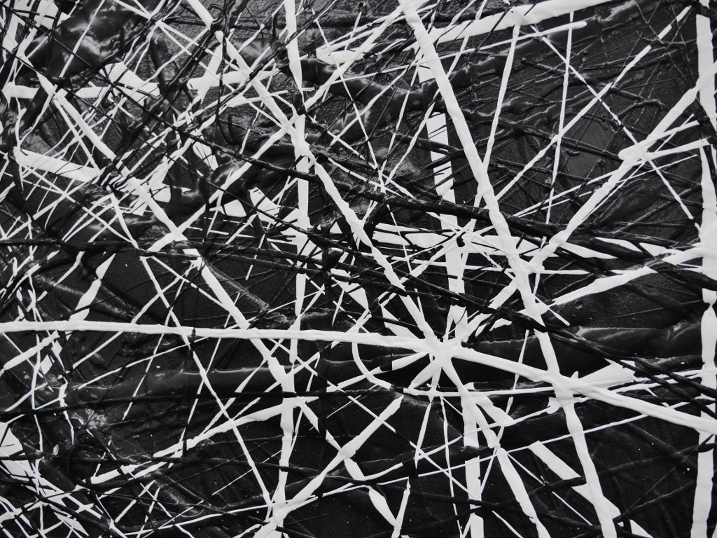 Brainiac 120cm x 120cm Black White Textured Abstract Painting (SOLD)