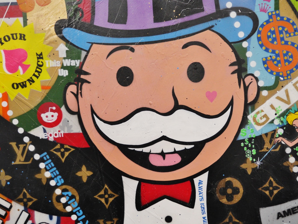 Bullish 250cm x 150cm Monopoly Man Textured Urban Pop Art Painting